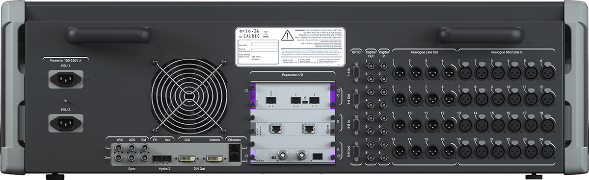 Calrec Brio 36 - Rear Panel - Synthax Audio UK.jpg